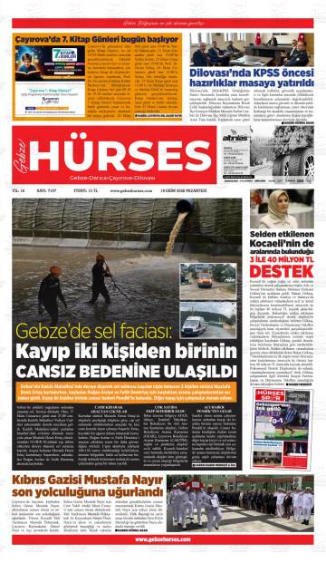 Gebze Hürses gazetesi ilk sayfası