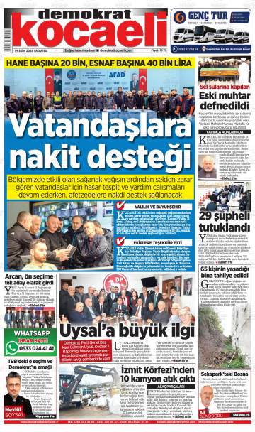Kocaeli Demokrat gazetesi ilk sayfası