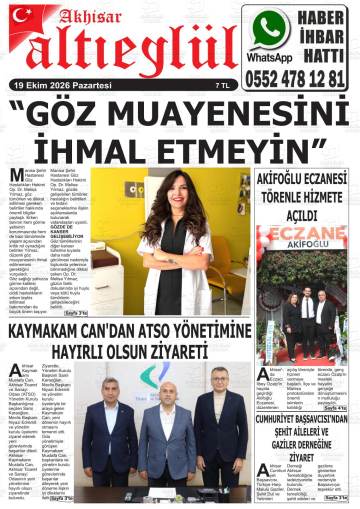 Akhisar Altıeylül gazetesi ilk sayfası