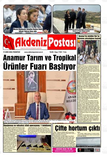 Akdeniz Postası gazetesi ilk sayfası