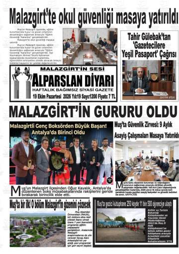 Alparslan Diyarı gazetesi ilk sayfası