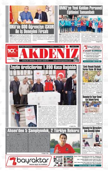 Akdeniz gazetesi ilk sayfası