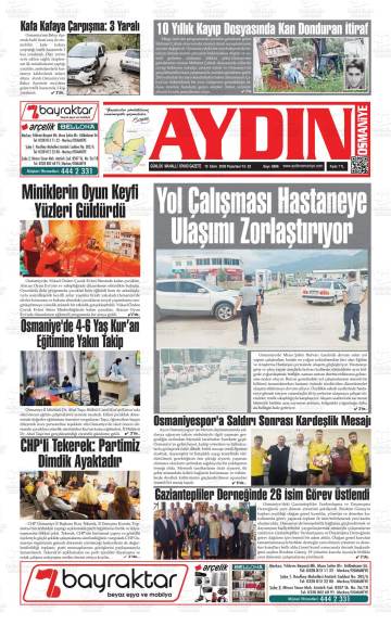 Aydın Osmaniye gazetesi ilk sayfası