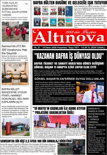 Altınova gazetesi ilk sayfası