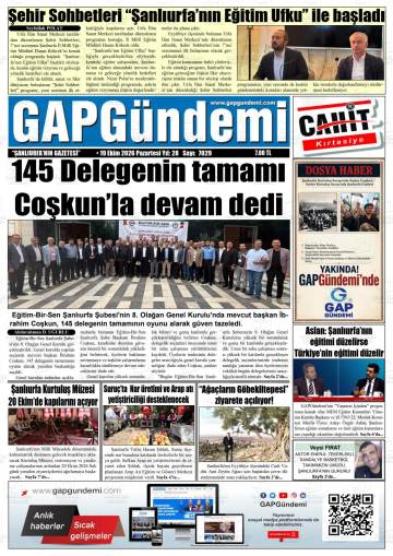 Gap Gündemi gazetesi ilk sayfası