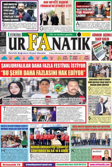 Urfanatik gazetesi ilk sayfası