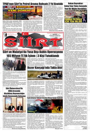 Siirt gazetesi ilk sayfası