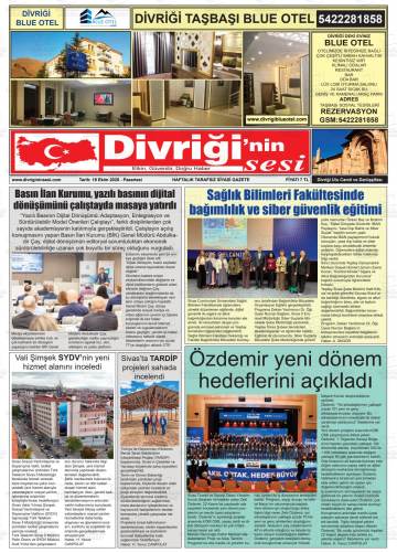 Divriği'nin Sesi gazetesi ilk sayfası