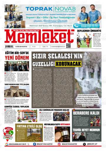 Memleket Sivas gazetesi ilk sayfası