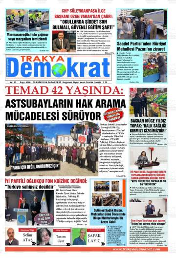 Trakya Demokrat gazetesi ilk sayfası