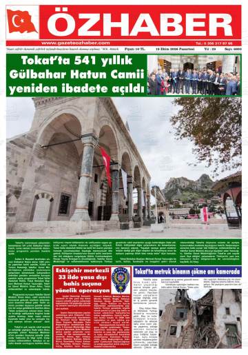 Özhaber gazetesi ilk sayfası