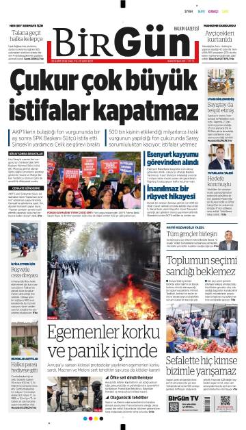 Birgün gazetesi ilk sayfası