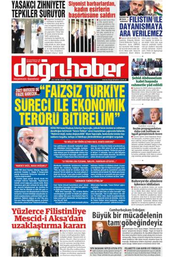 Doğru Haber gazetesi ilk sayfası