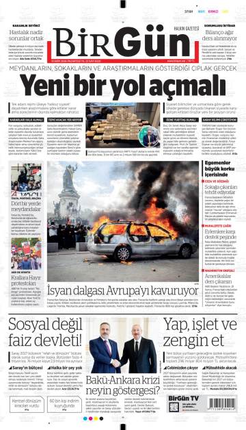 Halkın Gazetesi Birgün gazetesi ilk sayfası