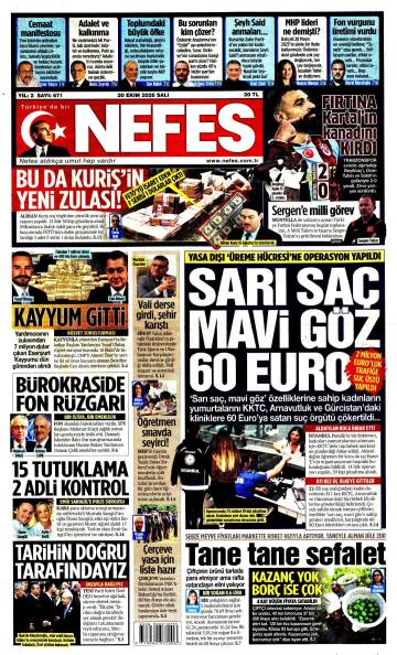 Nefes gazetesi ilk sayfası