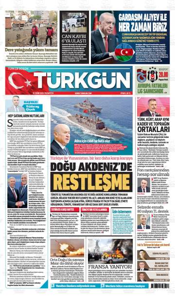 Türkgün gazetesi ilk sayfası