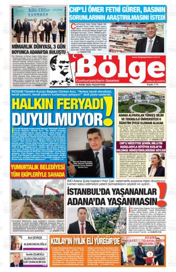 Bölge gazetesi ilk sayfası