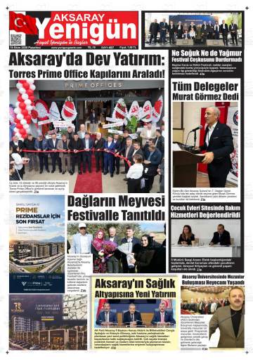 Aksaray Yenigün gazetesi ilk sayfası
