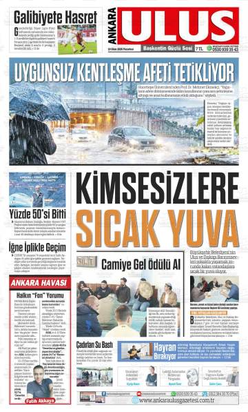 Ankara Ulus gazetesi ilk sayfası