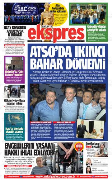 Antalya Ekspres gazetesi ilk sayfası