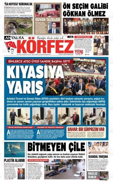 Antalya Körfez gazetesi ilk sayfası