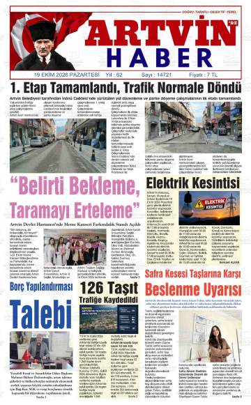 Artvin'de Haber gazetesi ilk sayfası