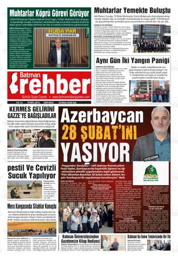 Batman Rehber gazetesi ilk sayfası