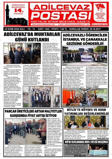 Adilcevaz Postası gazetesi ilk sayfası