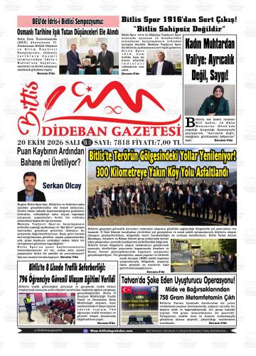 Bitlis Dideban gazetesi ilk sayfası