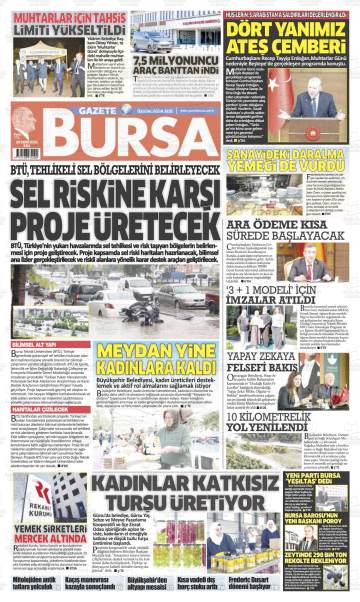Gazete Bursa gazetesi ilk sayfası