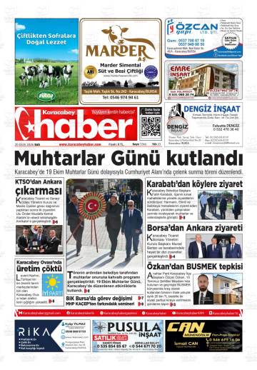 Karacabey Haber gazetesi ilk sayfası