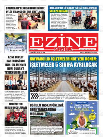 Ezine Pusula gazetesi ilk sayfası