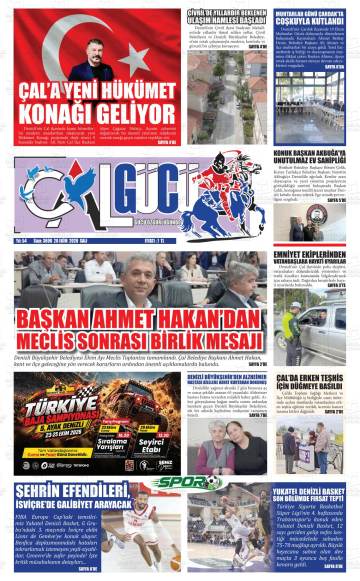 Çal Gücü gazetesi ilk sayfası