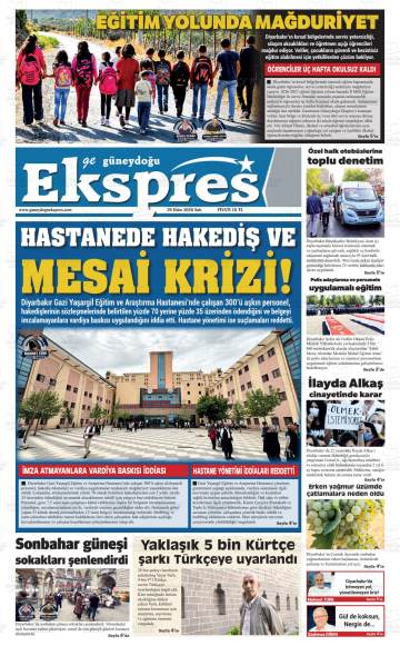 Ge Güneydoğu Ekspres gazetesi ilk sayfası