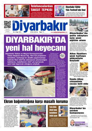 Öz Diyarbakır gazetesi ilk sayfası