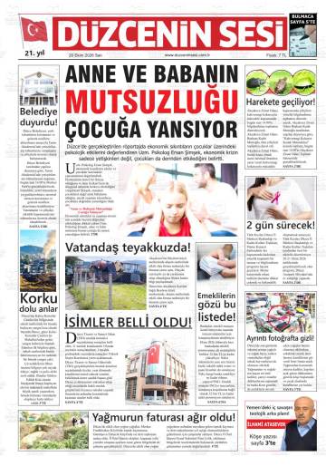 Düzcenin Sesi gazetesi ilk sayfası
