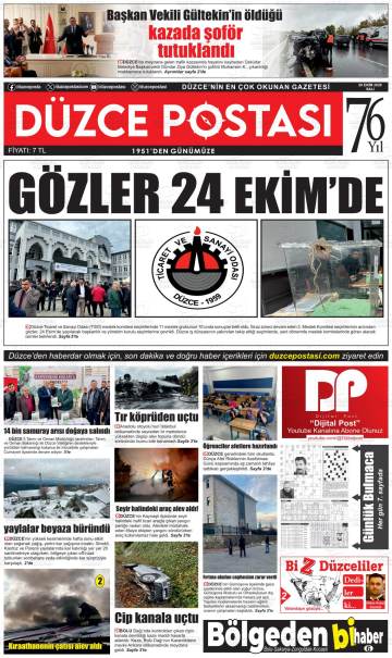 Düzce Postası gazetesi ilk sayfası
