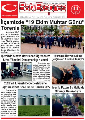 Batı Ekspres gazetesi ilk sayfası