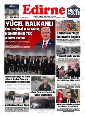 Edirne gazetesi ilk sayfası