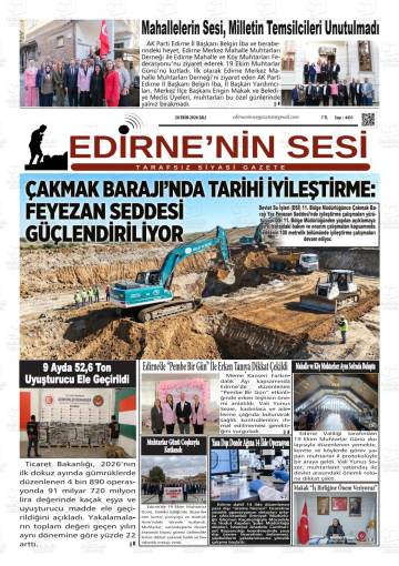 Edirne'nin Sesi gazetesi ilk sayfası