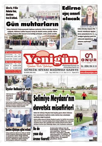 Yenigün gazetesi ilk sayfası