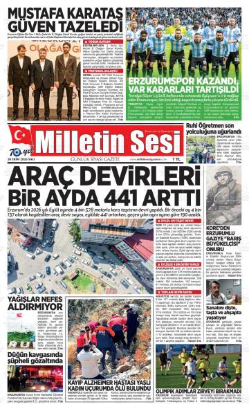 Milletin Sesi gazetesi ilk sayfası