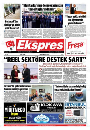 Giresun Ekspres gazetesi ilk sayfası