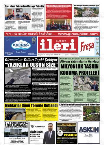 Giresun İleri gazetesi ilk sayfası