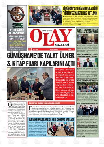 Gümüşhane Olay gazetesi ilk sayfası