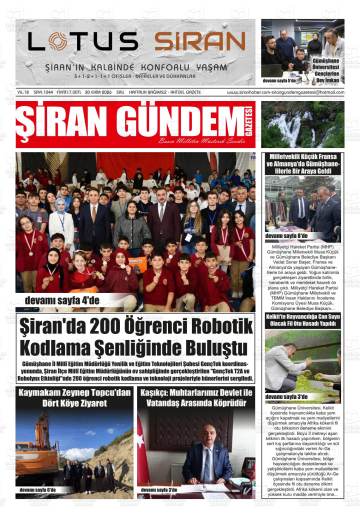 Şiran Gündem gazetesi ilk sayfası
