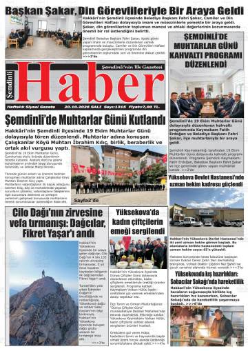Şemdinli Haber gazetesi ilk sayfası
