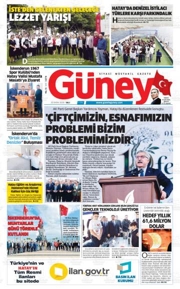 Güney gazetesi ilk sayfası