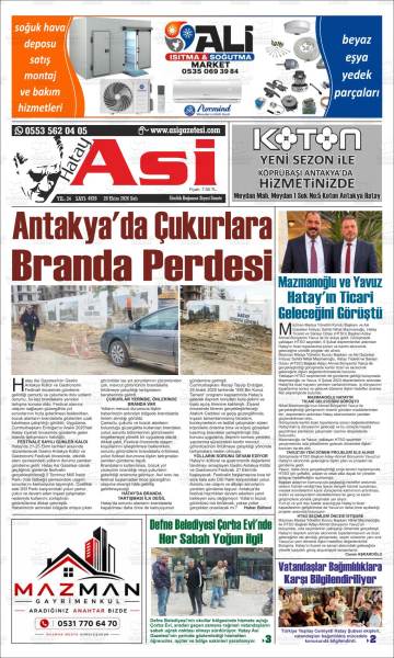 Hatay Asi gazetesi ilk sayfası