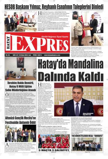 Hatay Expres gazetesi ilk sayfası